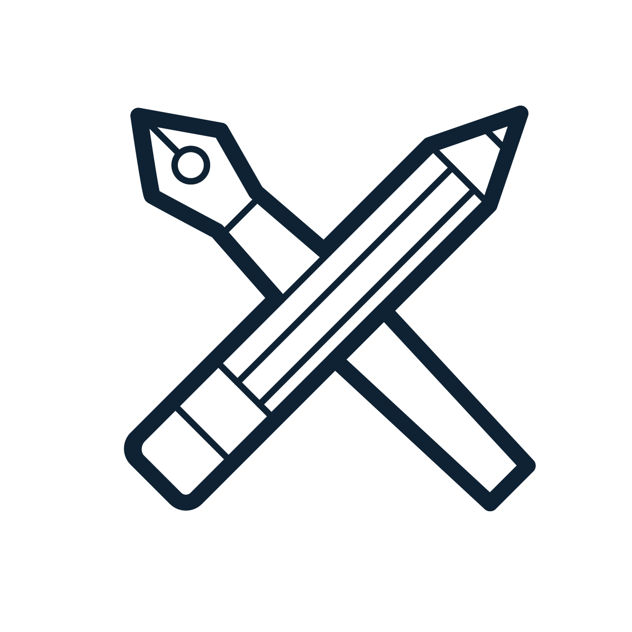 pencil icon crossed over a pen tool icon