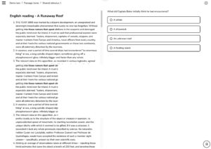 Interaction avec un passage (ou un stimulus partagé) dans le cadre d'une évaluation TAO Advance