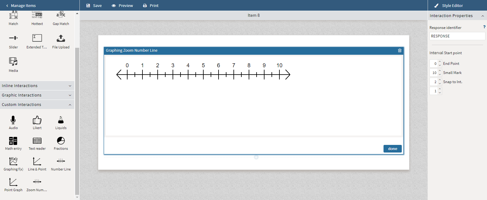 Zoom Number Interaction TAO