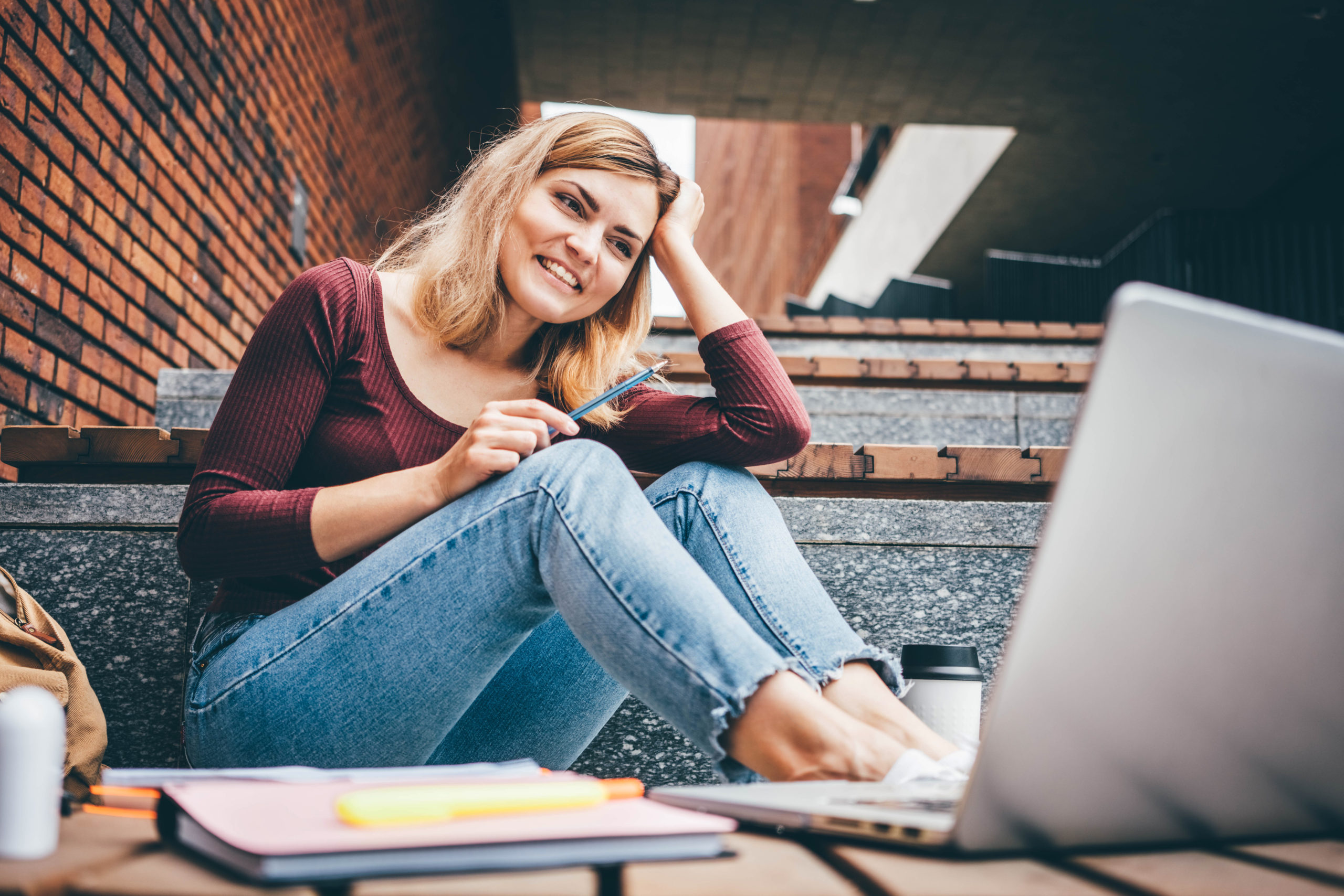 woman in micro-credentialing program