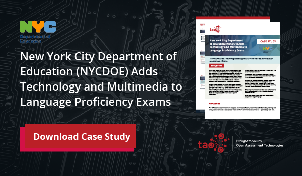 download the case study New York City Department of Education (NYCDOE) Adds Technology and Multimedia to Language Proficiency Exams to find out how TAO powers early childhood assessment