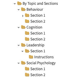 organizing assets into folders within TAO by topic and sections