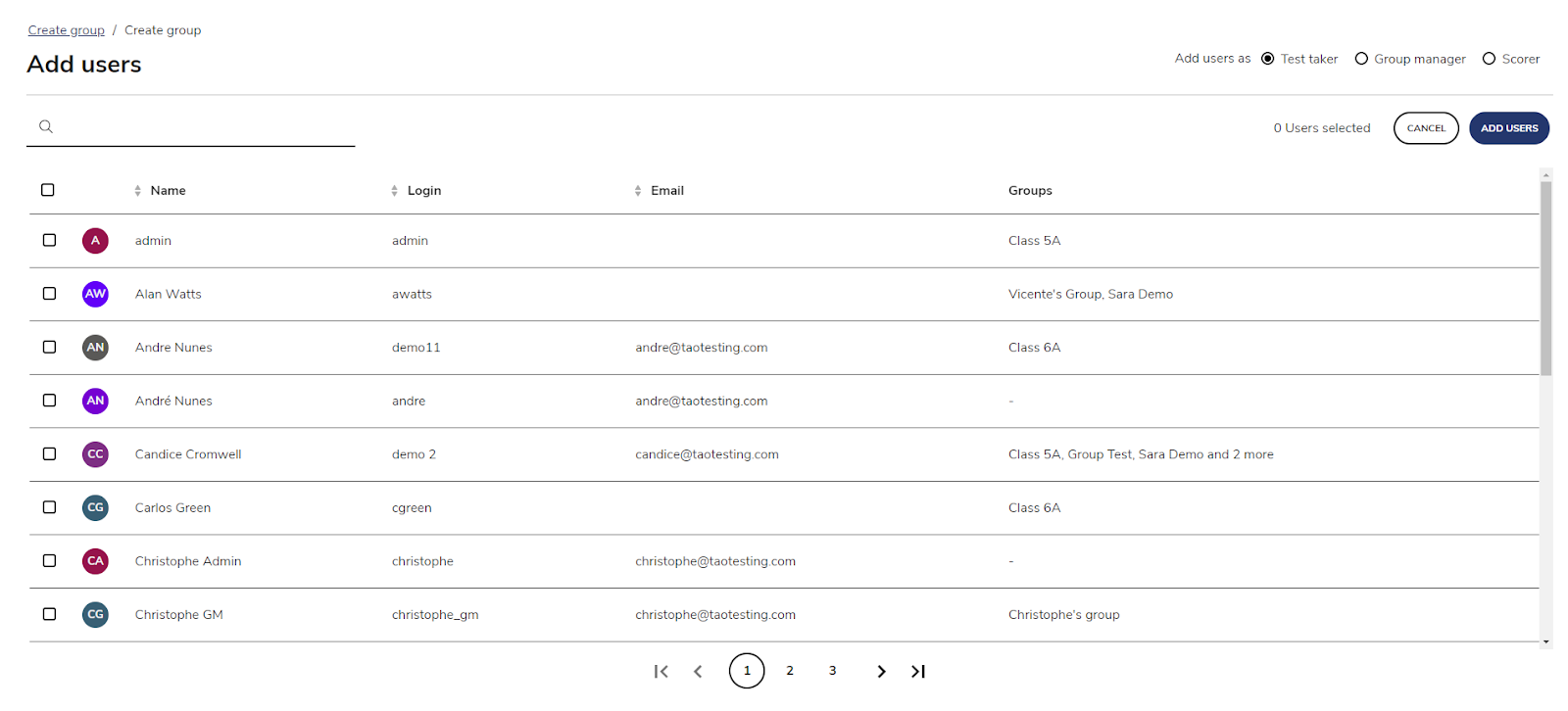 Ajouter des utilisateurs disponibles à des groupes