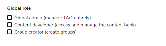 Global roles in TAO 