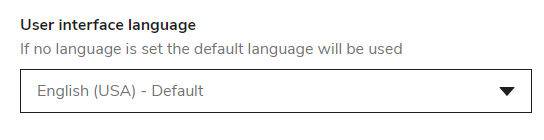 user interface language controls in TAO portal