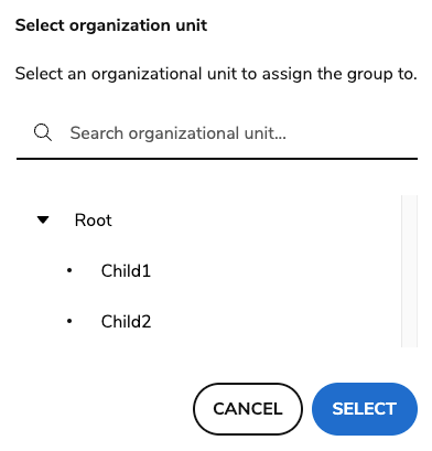 Reasignación de un grupo a una vista OU diferente