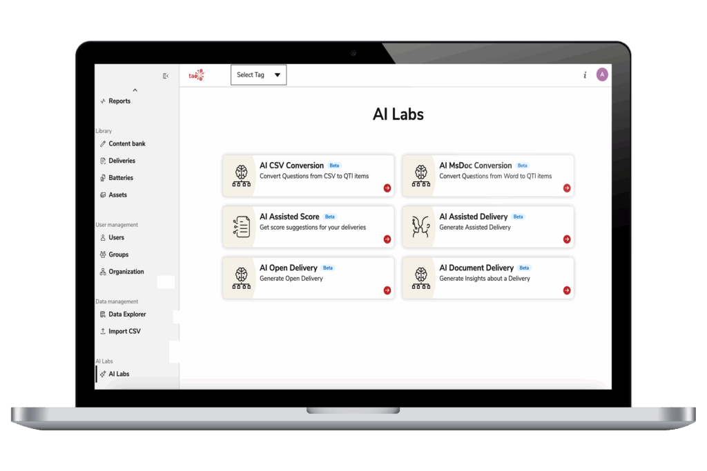 TAO Portal AI labs show on a laptop