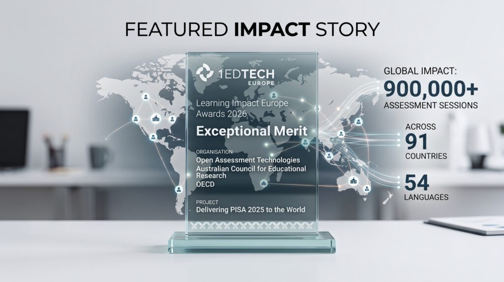 1Der „EdTech Learning Impact Europe 2026“-Preis würdigt OAT, ACER und die OECD für die Durchführung der PISA-Studie 2025 in 91 Ländern, in 54 Sprachen und mit mehr als 900.000 Testdurchgängen.