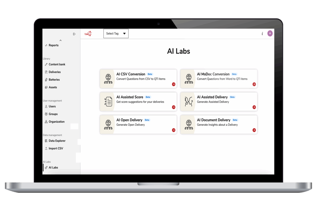TAO Portal AI labs show on a laptop